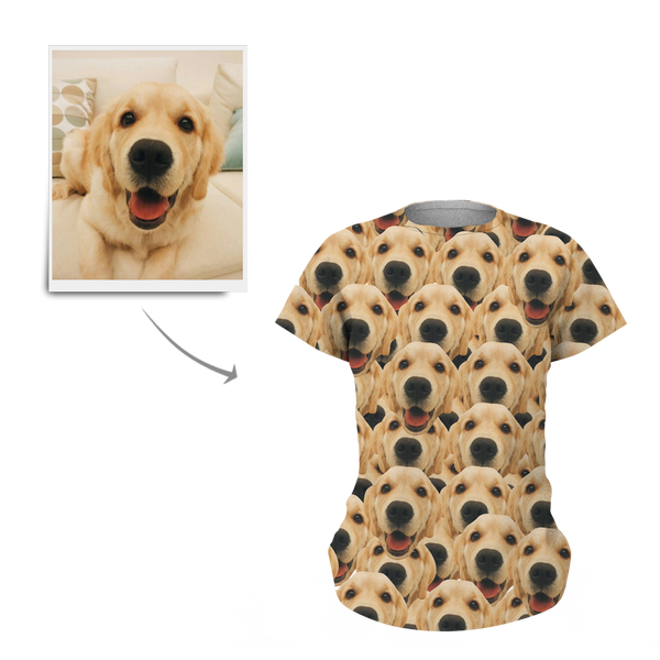Custom Mash Face T-shirt Love My Dog Tee