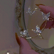 Super Flash Diamond Earrings Butterfly Ear Clip Fairy Temperament Earrings