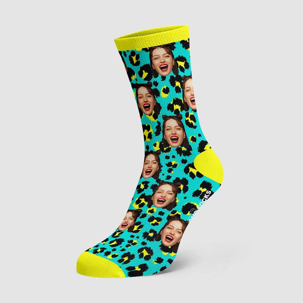 Colorful Leopard Face Socks