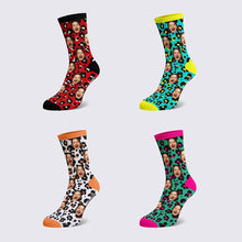 Colorful Leopard Face Socks