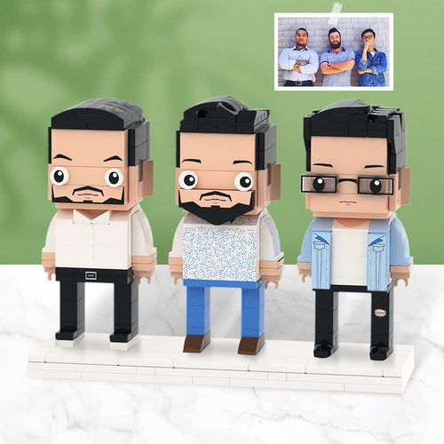 Gifts for Buddies Full Body Customizable 3 People Custom Brick Figures Small Particle Block