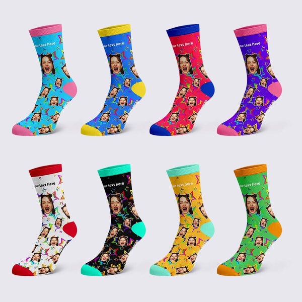 Color stars Face Socks