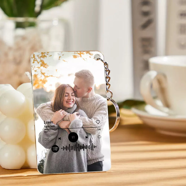 Custom Acrylic Spotify Glass Keychain/Plaque Gift for Couples