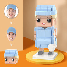 Customized Head Female Golfers Figures Small Particle Block Toy Customizable Brick Art Gifts