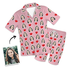 Customized Photo Short Sleeved Pajamas Hearts pyjamas