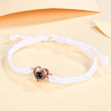 Custom Photo Projection Braided Rope Bracelet Memorial Photo Inside Bracelet Gifts for Her - SantaSocks