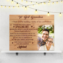 Custom Photo Tapestry Wall Decor Painting Canvas With Text - To Best Grandma