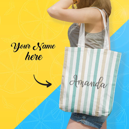 Custom Shopping Bag With Your Name, Personalized Storage Handbag