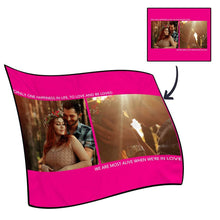 Personalized Photo Blanket Fleece with Text - 2 Photos