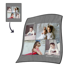 Personalized Photo Blanket Fleece with Text - 4 Photos