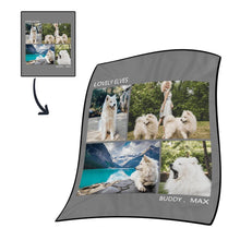 Personalized Photo Blanket Fleece with Text - 4 Photos