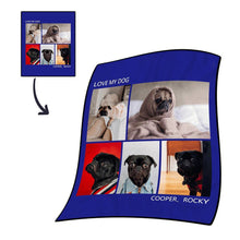 Personalized Photo Blanket Fleece with Text - 5 Photos