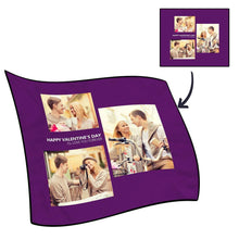 Personalized Family Photo Fleece Blanket with Text - 3 Photos