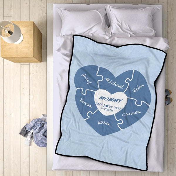 Personalized 4 Names Blanket - Fleece Blanket Love You to Pieces