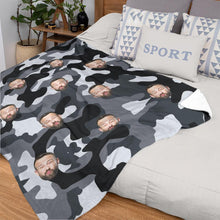 Custom Blanket Personalized Photo Camouflage Blanket For Lover - Slate Grey
