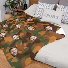 Custom Blanket Personalized Photo Camouflage Blanket For Lover - Peru-Green