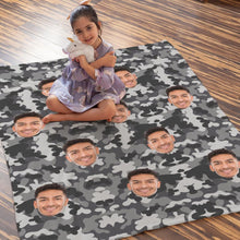 Custom Blanket Personalized Photo Camouflage Blanket For Lover - Dark Grey