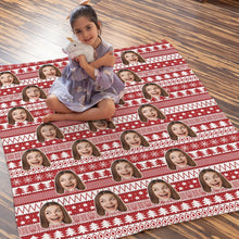 Custom Blanket Personalized Photo Blanket Christmas Gift - Red Christmas Tree