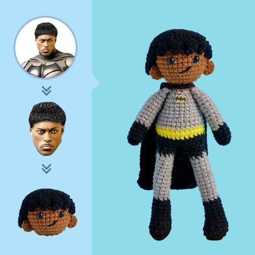Custom Face Crochet Doll Personalized Handwoven Mini Dolls Gifts - Batman