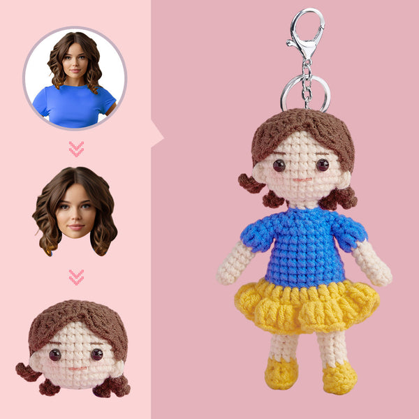 Custom Face Crochet Doll Personalized Gifts Handwoven Mini Dolls - Snow White