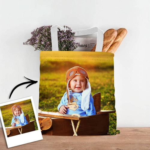 Custom Baby Photo Upload Design Your Own Double Sided Tote Bag