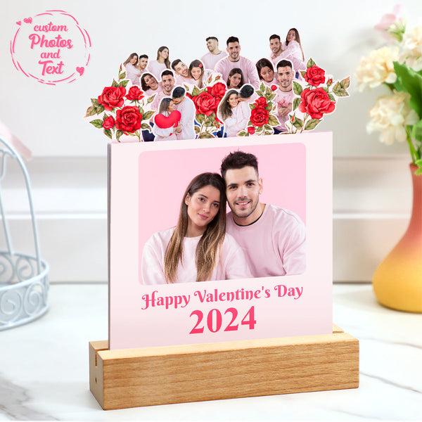 Custom Photo Calendar Couple Photos Gifts 2024 Valentine's Gifts for Her - SantaSocks