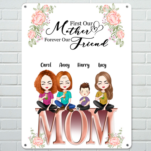 Mother's Day Gift Personalized Iron Poster Photo Wall Decor MOM and Children 12 in x16 in