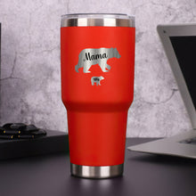 Personalized Mama Bear Tumbler Travel Mug Gift for Mother's Day Gift for Mom Grandma - Red