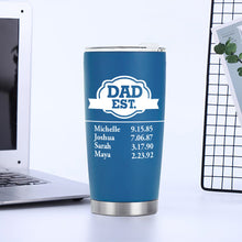 Personalized Dad Travel Mug with Kids' Names 20oz Stainless Steel Insulated Travel Mug Father's Day Gift for Dad - SantaSocks