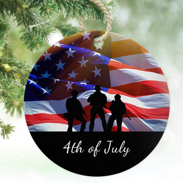 Custom Photo and Text Ornament for Independence Day For Party