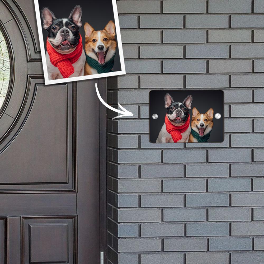Custom Photo Door Signs Personalized House Signs Plates Door Plates Square - Pet