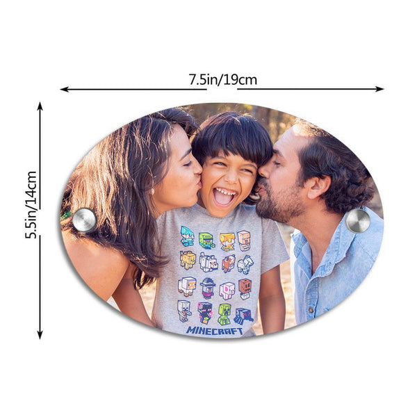 Custom Photo Door Signs Personalized House Signs Plates Door Plates Oval - Family