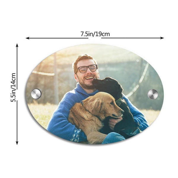 Custom Photo Door Signs Personalized House Signs Plates Door Plates Oval - Pet Lover Gifts