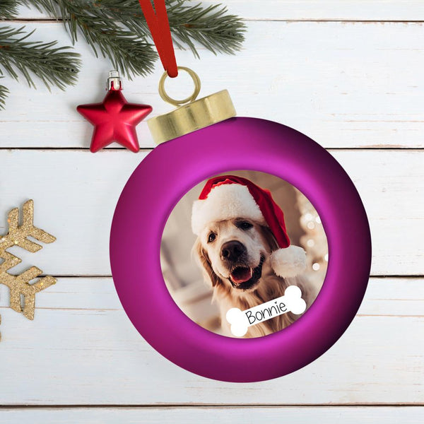 Christmas Decoration Christmas Photo Ball With Text 6cm For Pet Lover