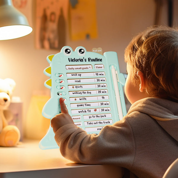 Custom Text and Photo Daily Routine Chart Dinosaur Gifts for Children