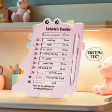 Custom Text and Photo Daily Routine Chart Dinosaur Gifts for Children