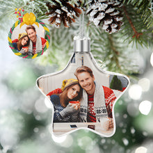 Custom Photo Christmas Ornament Personalized Christmas Star Hanging Ornament Gift