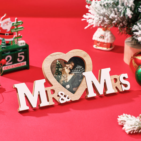 Personalized Photo Wooden Frame Heart Shaped Couple Frame Christmas Gifts