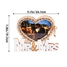 Custom Photo Wooden Frame Mr and Mrs Heart Shaped Frame Christmas Gifts