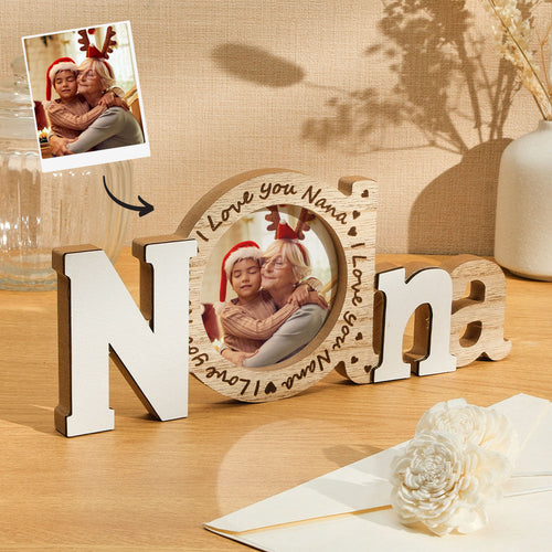 Custom Photo Wooden Frame I Love You Nana Christmas Gifts