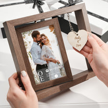 Custom Engraved Rotating Floating Picture Frames Double-Sided For Couple Personalized Engagement Gift