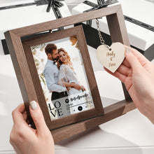 Custom Engraved Rotating Floating Picture Frames Double-Sided For Couple Personalized Engagement Gift
