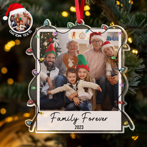 Custom Family Photo Christmas Tree Ornament Personalized Name Christmas Gift