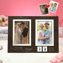 Custom Wedding Anniversary Wooden Photo Frame Personalized Photo Home Decor Then & Now Picture Frame Anniversary Gift