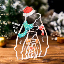 Custom Names Christmas Hugging Bear Family Acrylic Bear Family Puzzle Home Decor Christmas Gifts