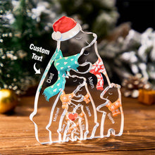 Custom Names Christmas Hugging Bear Family Acrylic Bear Family Puzzle Home Decor Christmas Gifts