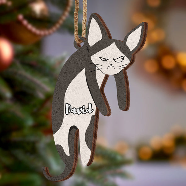 Personalized Wooden Ornament Hanging Cat Christmas Gifts