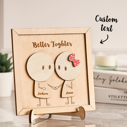 Custom Name Wooden Plaque Couple Better Together Personalized Valentine's Day Gifts