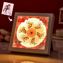 Custom Photo Ferris Wheel Couple Face Frame with Light Valentine's Gift - SantaSocks