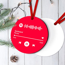 Engraved Custom Scannable Spotify Code Hanging Ornament Personalized Music Song Ornaments Red